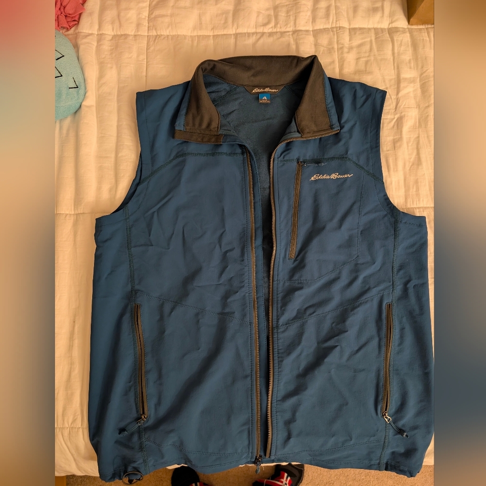 Eddie Bauer Blue Quilted Vest Lightweight Insulation